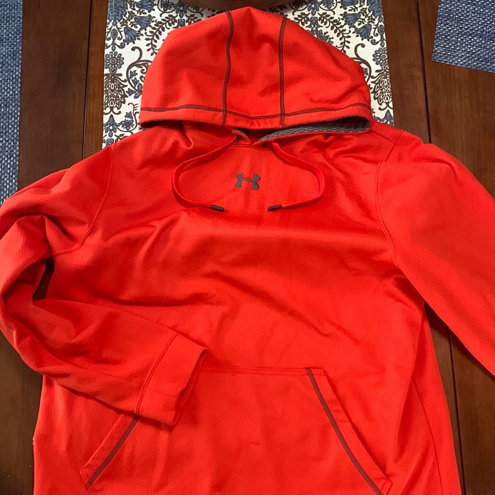 Under Armour orange hoodie sweatshirt large